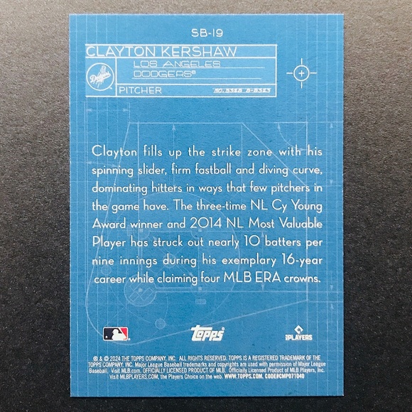 Clayton Kershaw - 2024 Topps Superstar Blueprint #SB-19 - Picture 2 of 2
